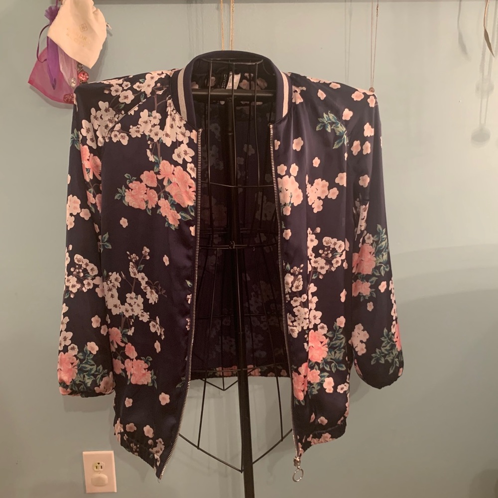 floral bomber jacket